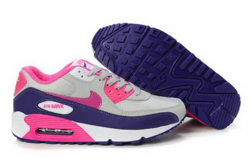 Nike Air Max 90 Womens Shoes Wolf Grey Pink Club Purple Outlet Online
